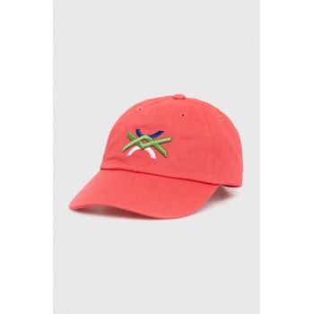 United Colors of Benetton șapcă din bumbac pentru copii culoarea roz, cu imprimeu