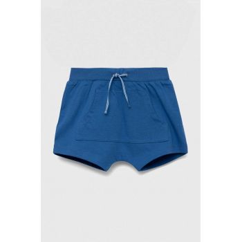 United Colors of Benetton pantaloni scurți din bumbac pentru bebeluși neted, talie reglabila