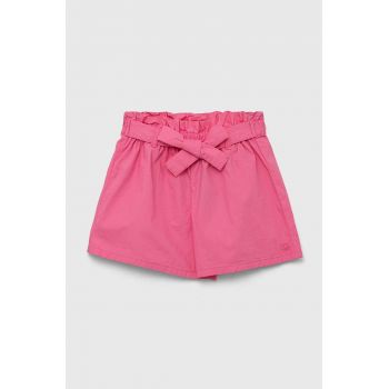 United Colors of Benetton pantaloni scurți din bumbac pentru copii culoarea roz, neted de firma originali