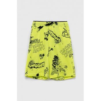 United Colors of Benetton pantaloni scurți din bumbac pentru copii culoarea verde, talie reglabila