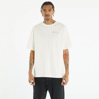 New Era Pinstripe Oversized T-Shirt UNISEX Off White/ Wild Rose