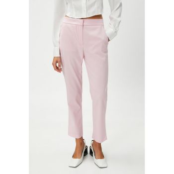 Pantaloni crop cu buzunare laterale