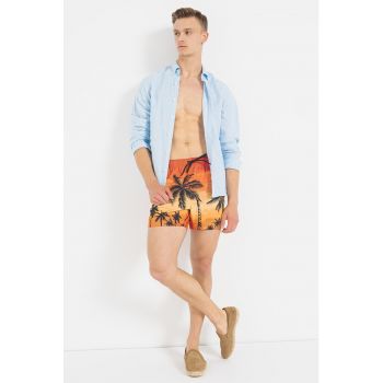 Pantaloni scurti de baie cu imprimeu tropical Rin