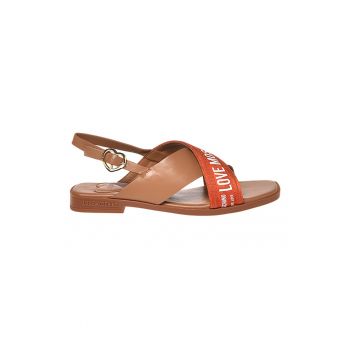 Sandale slingback cu bareta cu logo