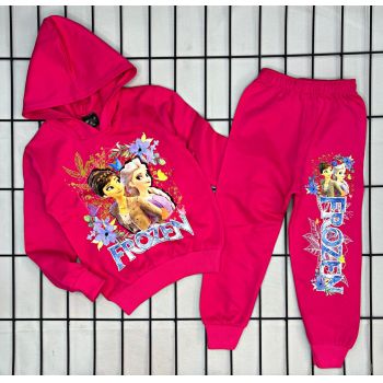 Trening Frozen Roz, 2 Piese, Hanorac cu Gluga si Pantaloni, Pentru Fete, 3-8 ani Trening Frozen Roz, 2 Piese, Hanorac cu Gluga si Pantaloni, Pentru Fete, 3-8 ani