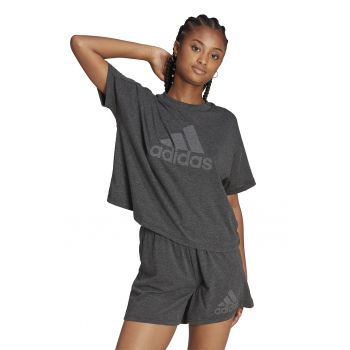 Tricou cu decolteu la baza gatului si imprimeu logo