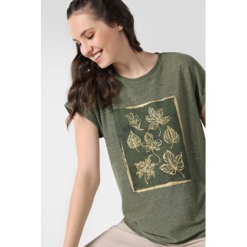 Tricou regular fit cu imprimeu floral
