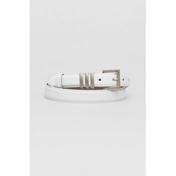 Answear Lab curea de piele femei, culoarea alb