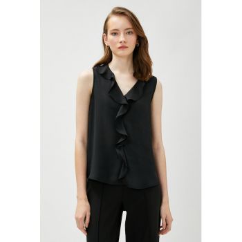 Bluza cu decolteu in V si volane
