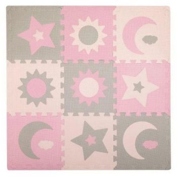 Covoras de Joaca Puzzle 120x120 cm Momi Nebe Pink