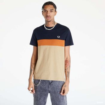 FRED PERRY Colour Block T-Shirt Warm Stone