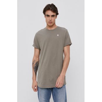 G-Star Raw tricou din bumbac culoarea verde, neted