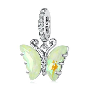 Talisman din argint Elegant Light Green Butterfly de firma original