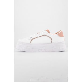Tenisi flatform din piele ecologica