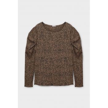Bluza cu model si maneci bufante
