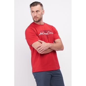 Tricou de bumbac cu imprimeu logo la reducere