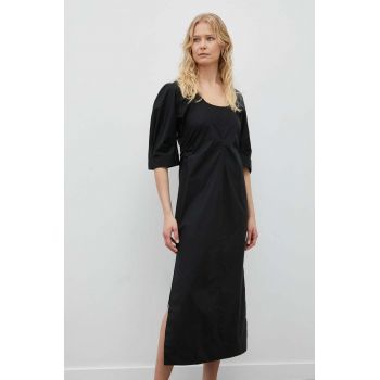 Day Birger et Mikkelsen rochie din bumbac Megan culoarea negru, midi, drept