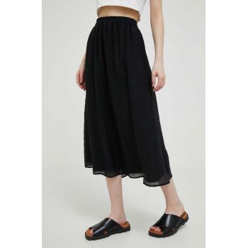 Dkny fusta culoarea negru, maxi, evazati