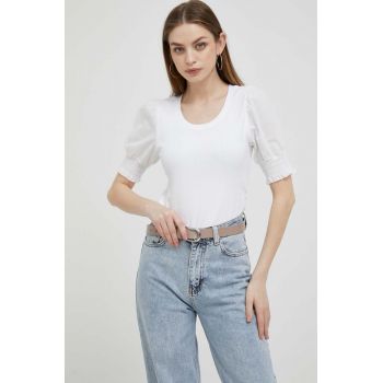 Dkny tricou din bumbac culoarea alb ieftin