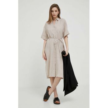 Gant rochie din in culoarea bej, mini, oversize de firma originala