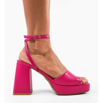 Sandale cu toc Flaviana Fuchsia
