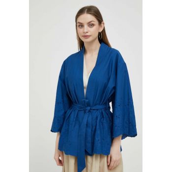 United Colors of Benetton kimono culoarea albastru marin ieftin
