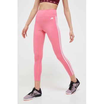 adidas Performance leggins de antrenament Train Essentials culoarea roz, cu imprimeu