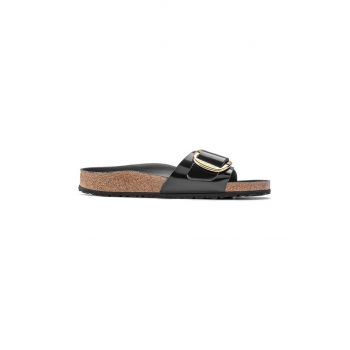 Birkenstock slapi de piele Madrid femei, culoarea negru, 1022541