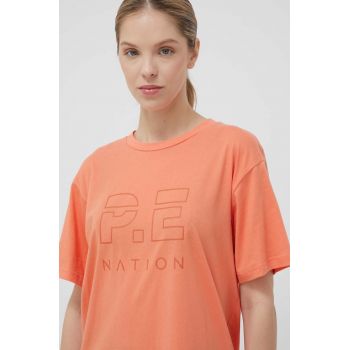 P.E Nation tricou din bumbac culoarea portocaliu de firma original