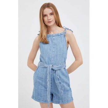 Pepe Jeans salopeta jeans cu decolteu rotund