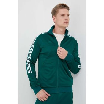 adidas bluza barbati, culoarea verde, cu imprimeu