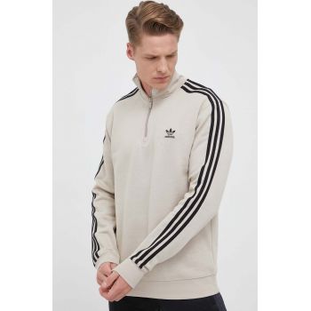 adidas Originals bluza barbati, culoarea bej, cu imprimeu
