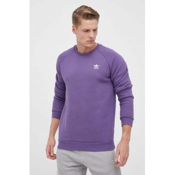 adidas Originals bluza barbati, culoarea violet, cu imprimeu