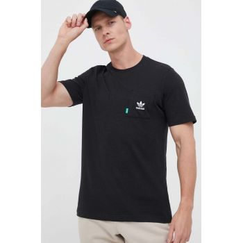 adidas Originals tricou bărbați, culoarea negru, uni HR8623-BLACK