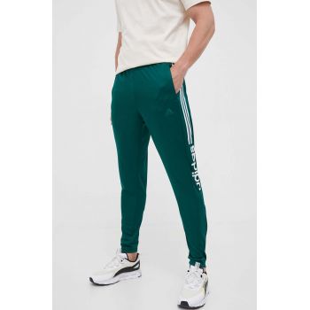 adidas pantaloni de trening culoarea verde, cu imprimeu ieftini