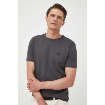 BOSS tricou din bumbac BOSS ATHLEISURE culoarea gri, neted