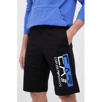 EA7 Emporio Armani pantaloni scurti din bumbac culoarea negru