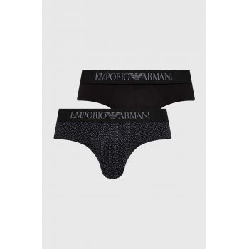 Emporio Armani Underwear slip 2-pack barbati, culoarea negru de firma originali