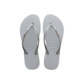 Havaianas slapi SLIM SPARKLE II femei, culoarea gri, cu toc plat, 4146937.3498 ieftini