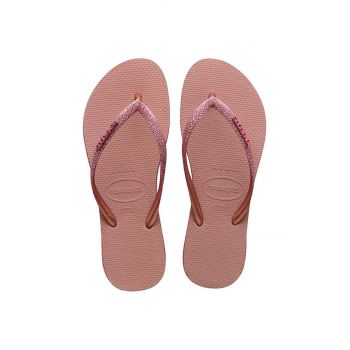 Havaianas slapi SLIM SPARKLE II femei, culoarea roz, cu toc plat, 4146937.6459 ieftini