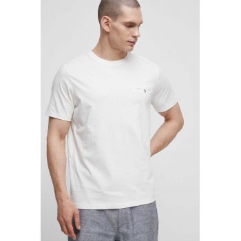 Medicine tricou din bumbac culoarea bej, neted ieftin