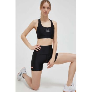 P.E Nation pantaloni scurți de antrenament Long Range culoarea negru, cu imprimeu, high waist ieftini