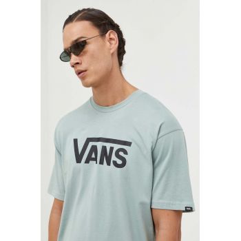 Vans tricou din bumbac culoarea verde, cu imprimeu