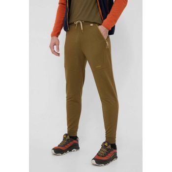 Viking pantaloni sport Hazen barbati, culoarea verde, neted de firma originali