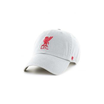 47brand șapcă de baseball din bumbac EPL Liverpool FC culoarea alb, cu imprimeu