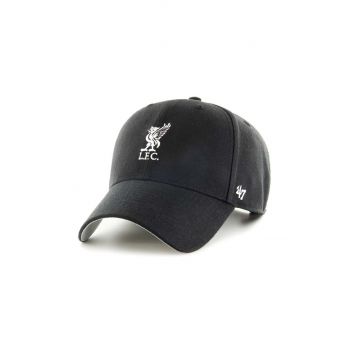 47brand șapcă de baseball din bumbac EPL Liverpool FC culoarea negru, cu imprimeu
