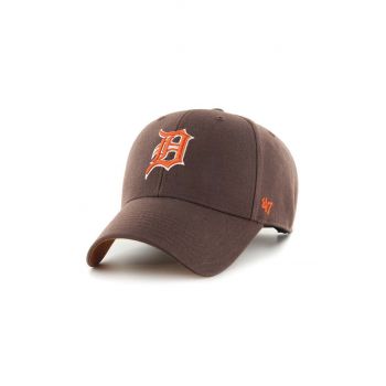 47brand șapcă de baseball din bumbac MLB Detroit Tigers culoarea maro, cu imprimeu de firma originala