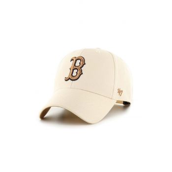 47brand caciula din amestec de lana MLB Boston Red Sox culoarea bej, cu imprimeu