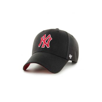 47brand șapcă din amestec de lână MLB New York Yankees culoarea negru, cu imprimeu