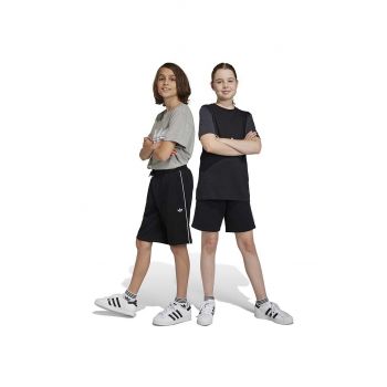adidas Originals pantaloni scurti copii culoarea negru, neted, talie reglabila